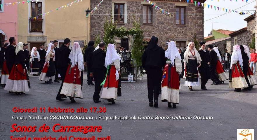 Giovedì 11 febbraio conferenza online su Suoni e musiche dei Carnevali sardi Giovedì 11 febbraio conferenza online su Suoni e musiche dei Carnevali sardi