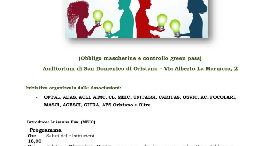 Comunità energetiche - Conferenza all'auditorium San Domenico Comunità energetiche - Conferenza all'auditorium San Domenico