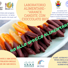 Locandina laboratorio alimentare, arance Locandina laboratorio alimentare, arance