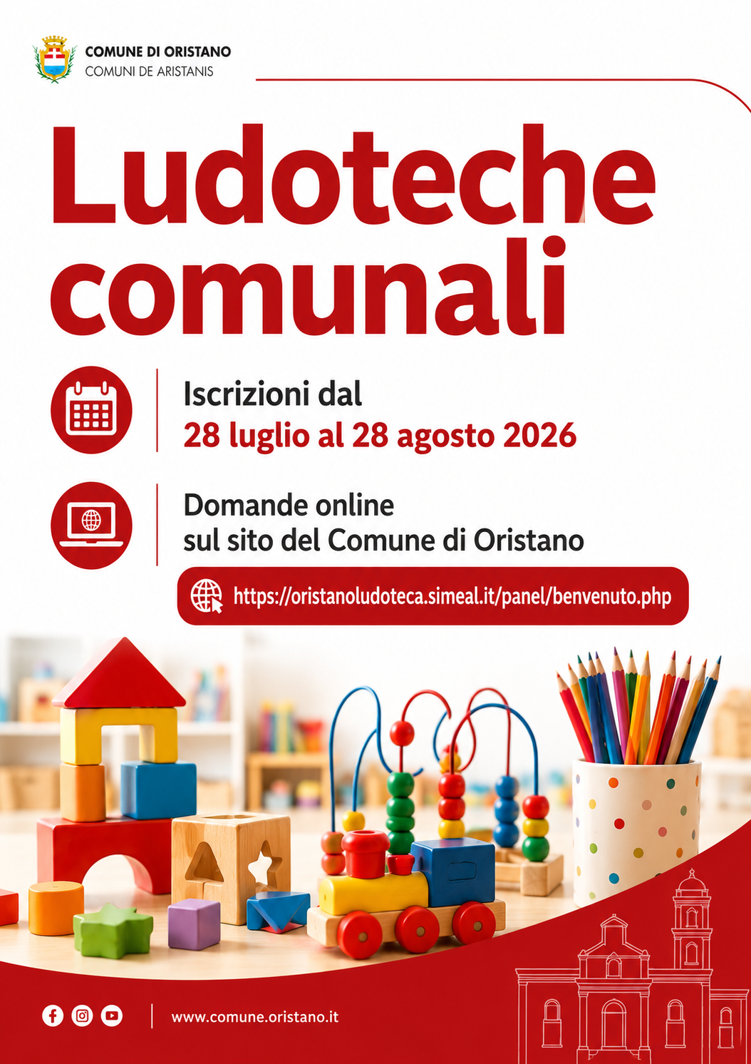 Ludoteche comunali - Aperte le iscrizioni per l'anno scolastico 2026-2027
