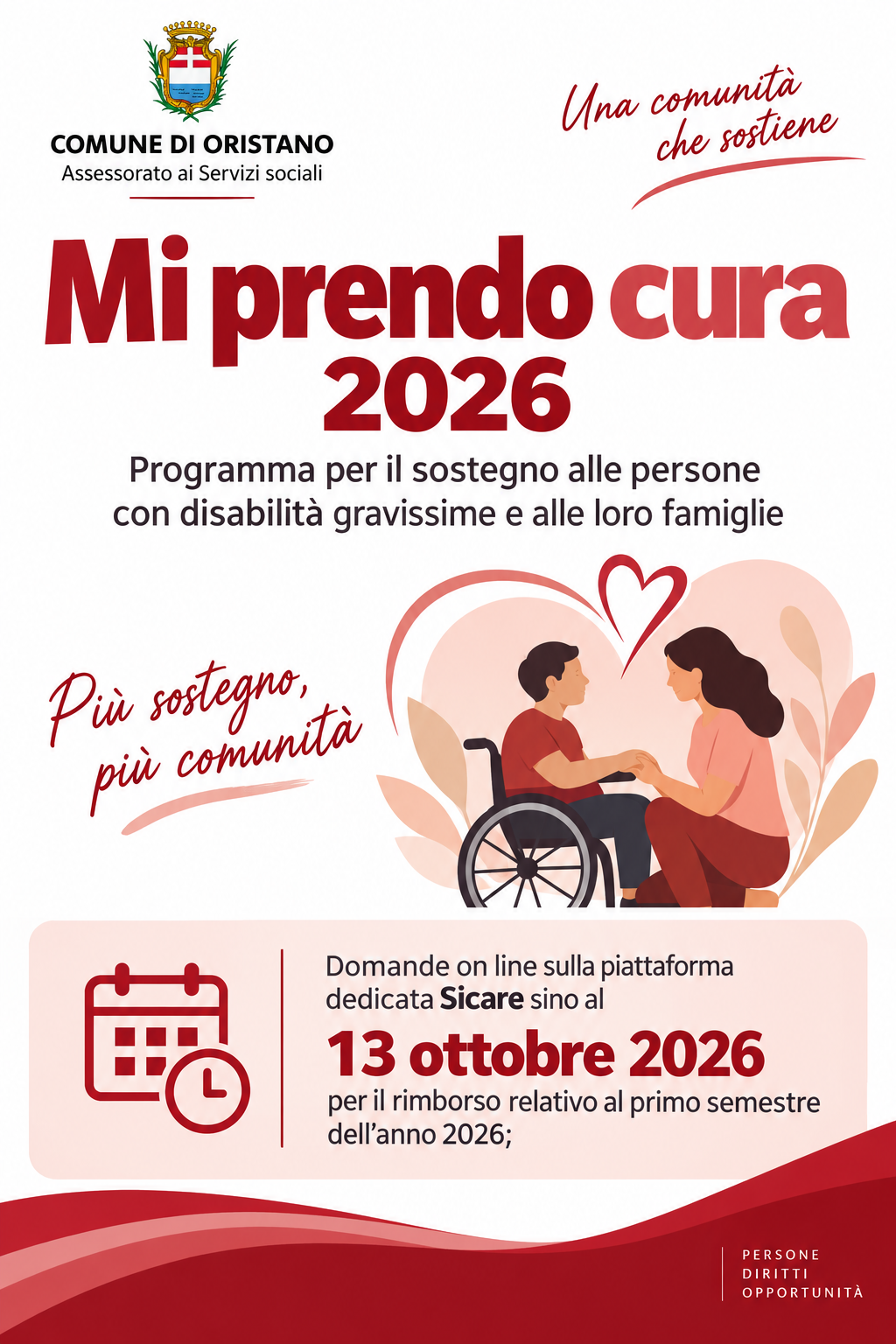Mi prendo cura - Aperti i termini per la presentazione delle domande per l’annualità 2026