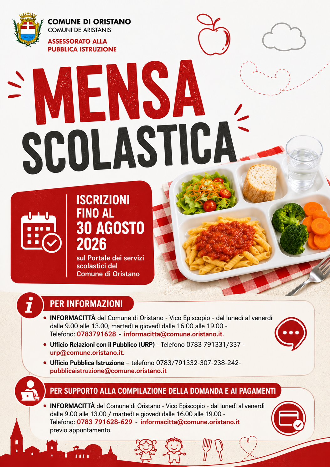 Mensa scolastica - Iscrizioni fino al 30 agosto 2026