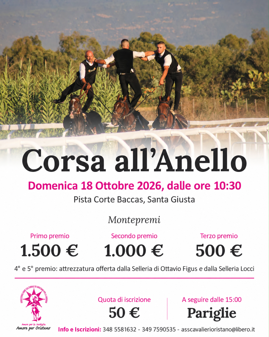 Corsa all’Anello - Il 18 ottobre nella Pista di Corte Baccas a Santa Giusta