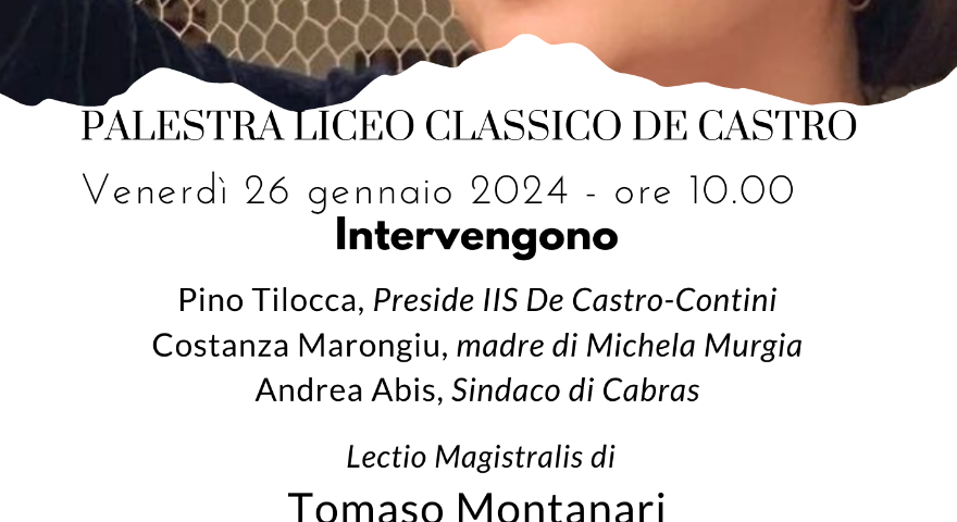 Liceo classico De Castro - Michela Murgia “Posso lasciarvi un’eredità? Disobbedite. Rompete la regola” Liceo classico De Castro - Michela Murgia “Posso lasciarvi un’eredità? Disobbedite. Rompete la regola”