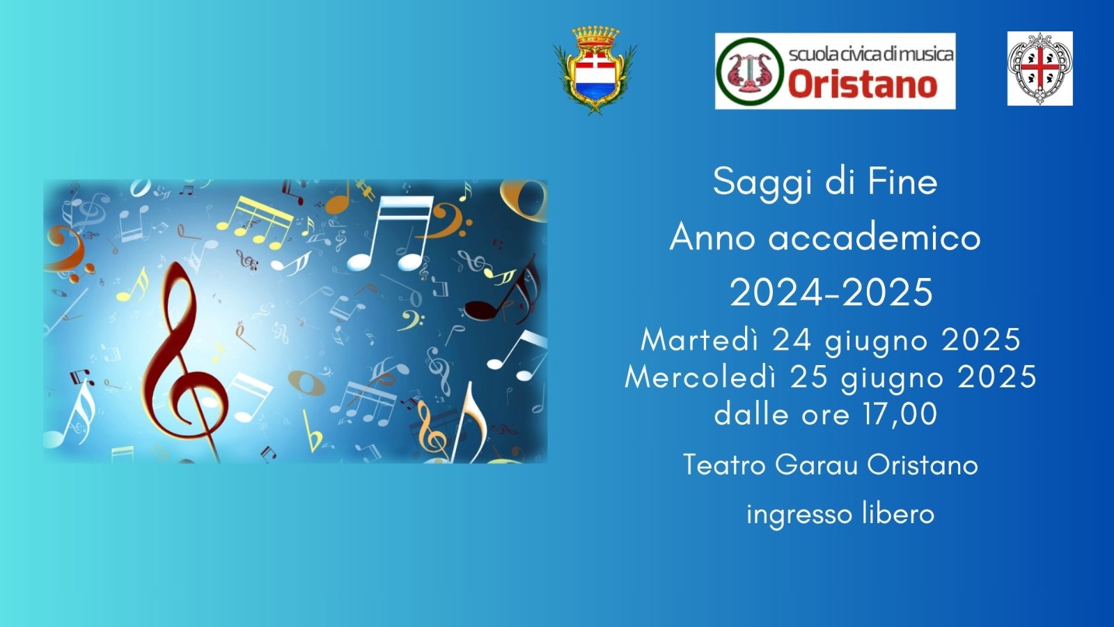 Locandina saggio di fine anno scuola civica di musica