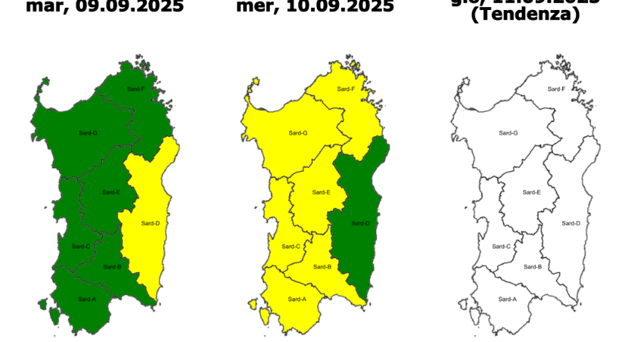 Allerta gialla per il 9 e 10 settembre 2025 Allerta gialla per il 9 e 10 settembre 2025