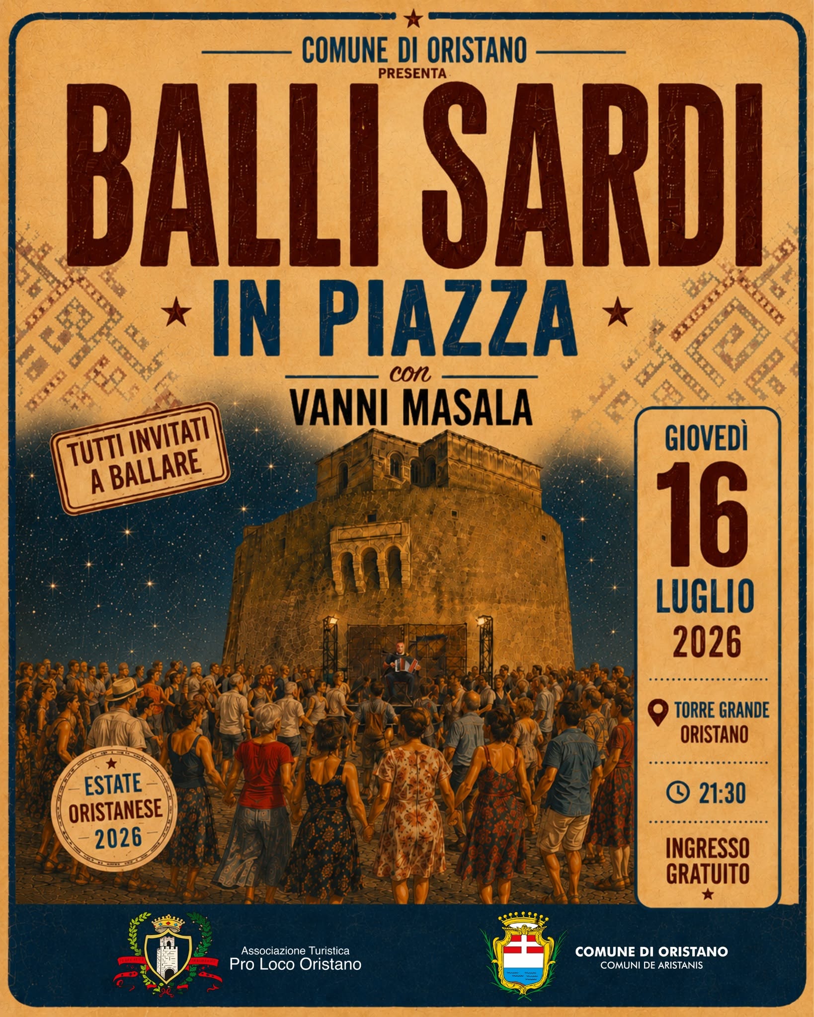 Balli sardi - Giovedì 16 luglio secondo appuntamento sul lungomare di Torre Grande