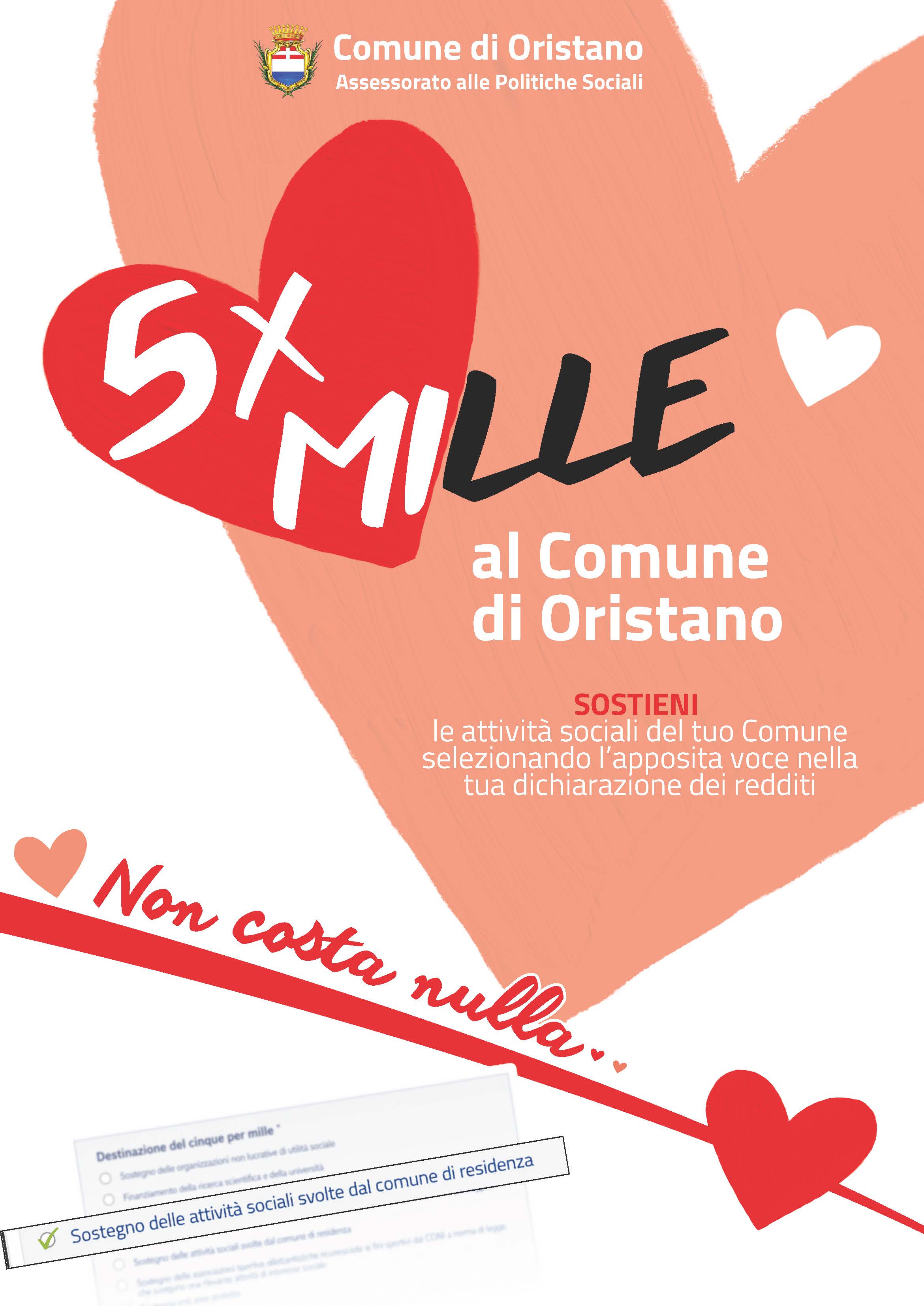 Il 5 per mille ai servizi sociali del Comune di Oristano