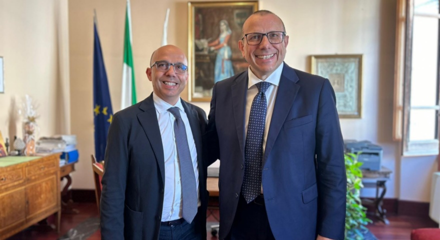 Il Sindaco Massimiliano Sanna e il Questore Aldo Fusco Il Sindaco Massimiliano Sanna e il Questore Aldo Fusco
