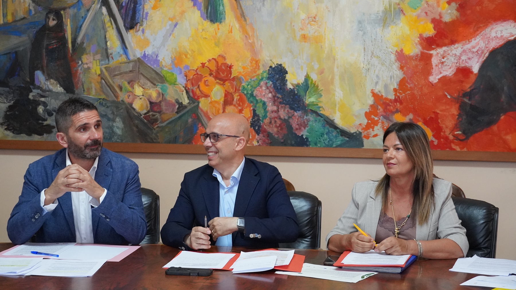 L'Assessore Giuseppe Meloni, il Sindaco Massimiliano Sanna e l'Assessore Maria Bonaria Zedda