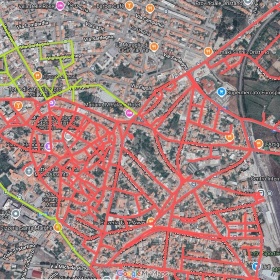 La planimetria della zona A con le nuove vie La planimetria della zona A con le nuove vie