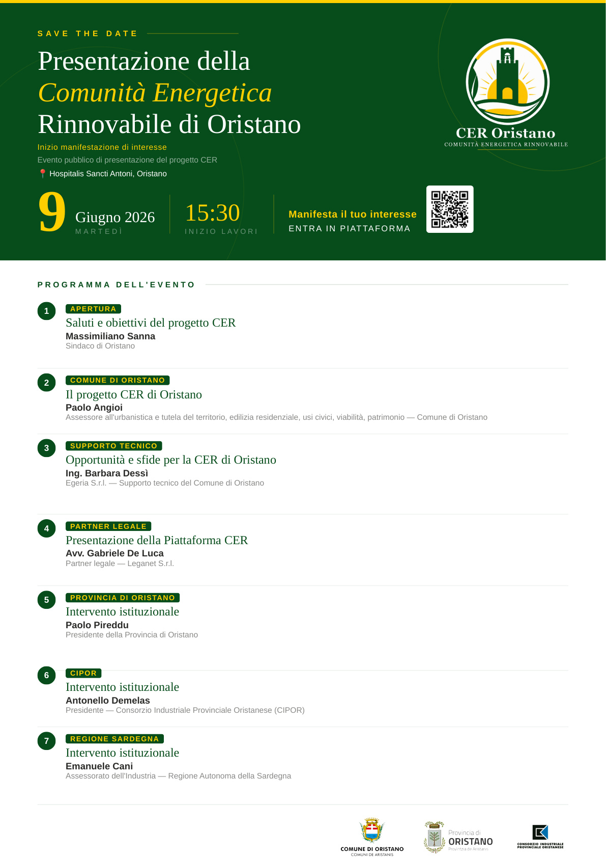 Il 9 giugno la presentazione pubblica della Comunità energetica rinnovabile