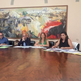 Un momento della conferenza stampa sulla modifiche al servizio di igiene urbana Un momento della conferenza stampa sulla modifiche al servizio di igiene urbana