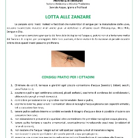 Lotta contro le zanzare - L’attività di prevenzione nel territorio provinciale Lotta contro le zanzare - L’attività di prevenzione nel territorio provinciale