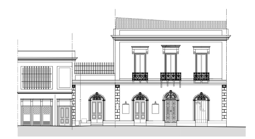 Riqualificazione Teatro Garau, prospetto di vico Iosto e via Parpaglia Riqualificazione Teatro Garau, prospetto di vico Iosto e via Parpaglia